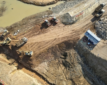 Công trình Sơn Trung - Hình ảnh thi công nhìn từ trên cao